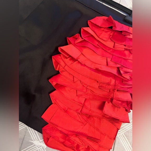 Jovani Black and Red Ruffled Mini Skirt - Picture 3 of 3